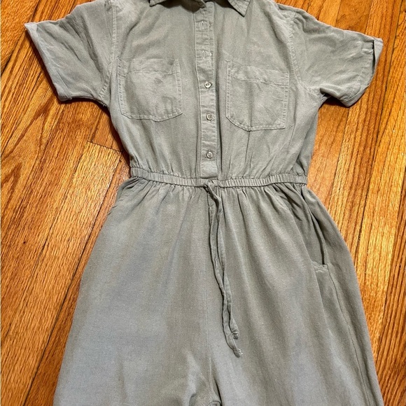 Sincerely Jules Jumpsuit Size XS Tie Waist Cuffed Sleeves Cuffed Straight Leg - Picture 2 of 14